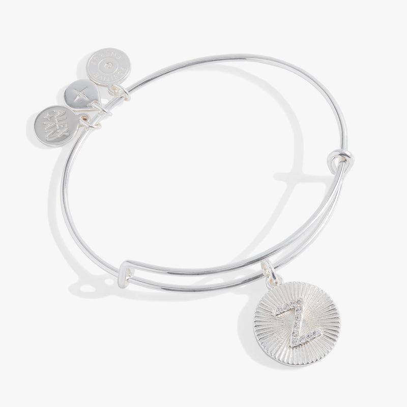 Initial Z Pave Starburst Texture Bangle