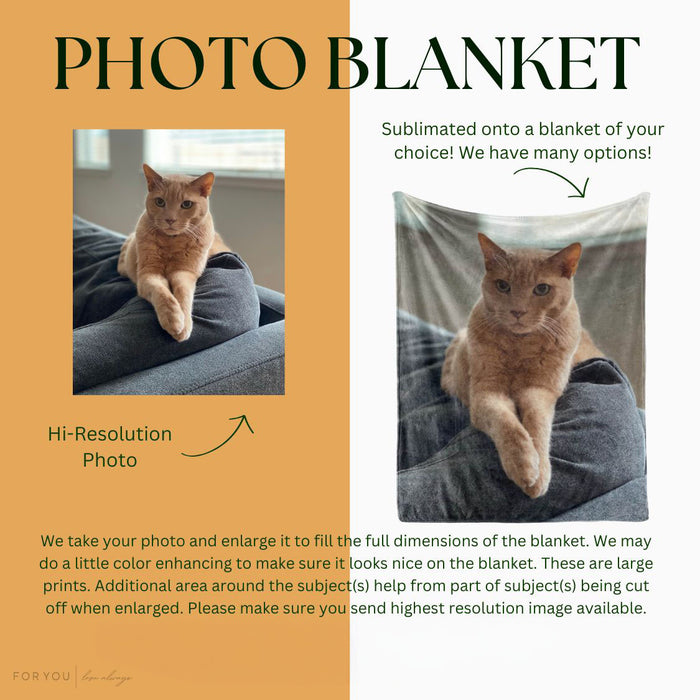 Single Pet Photo Blanket - Personalized Blanket