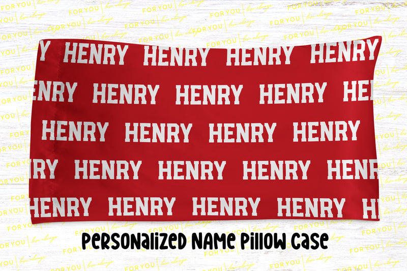 Block Repeat Name - Choose your colors and font - Personalized Pillowcase