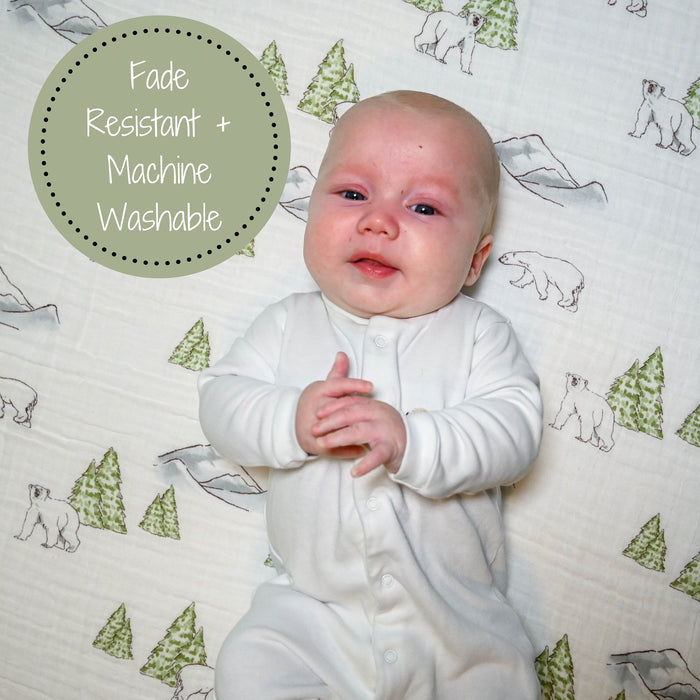 Chill Out Polar Bear Baby Muslin Swaddle Blanket