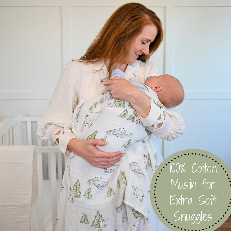 Chill Out Polar Bear Baby Muslin Swaddle Blanket