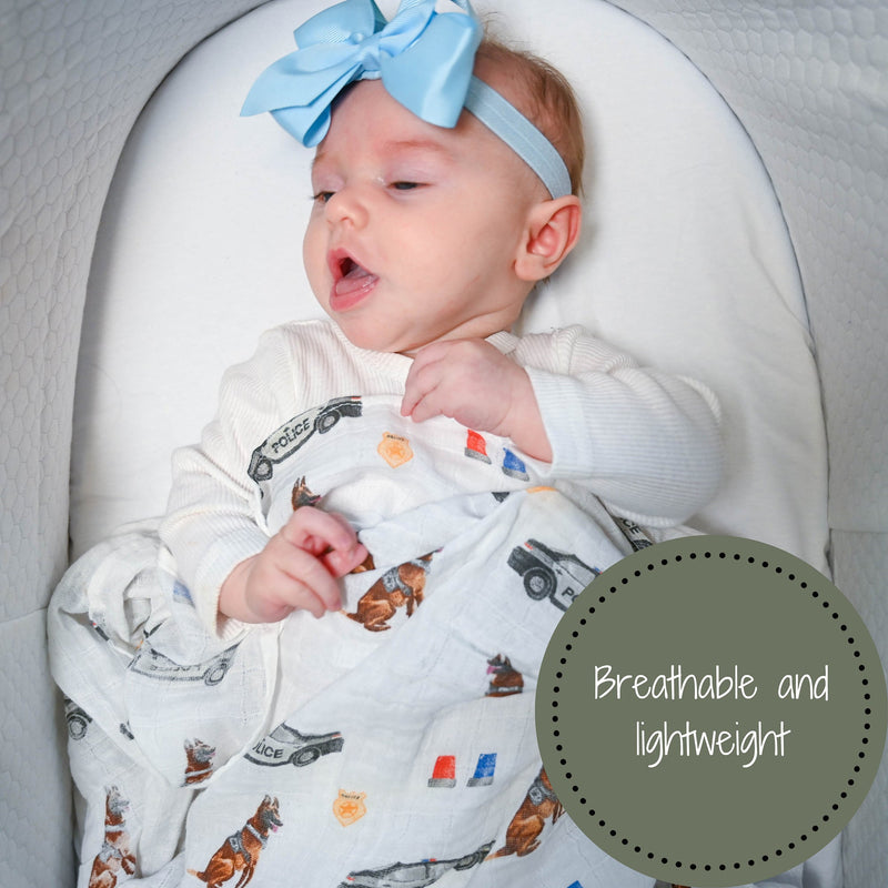 Policeman Baby Muslin Swaddle Blanket
