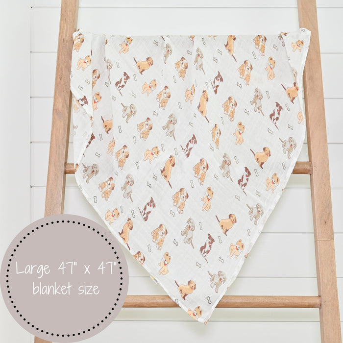 Woof Woof Baby Muslin Swaddle Blanket