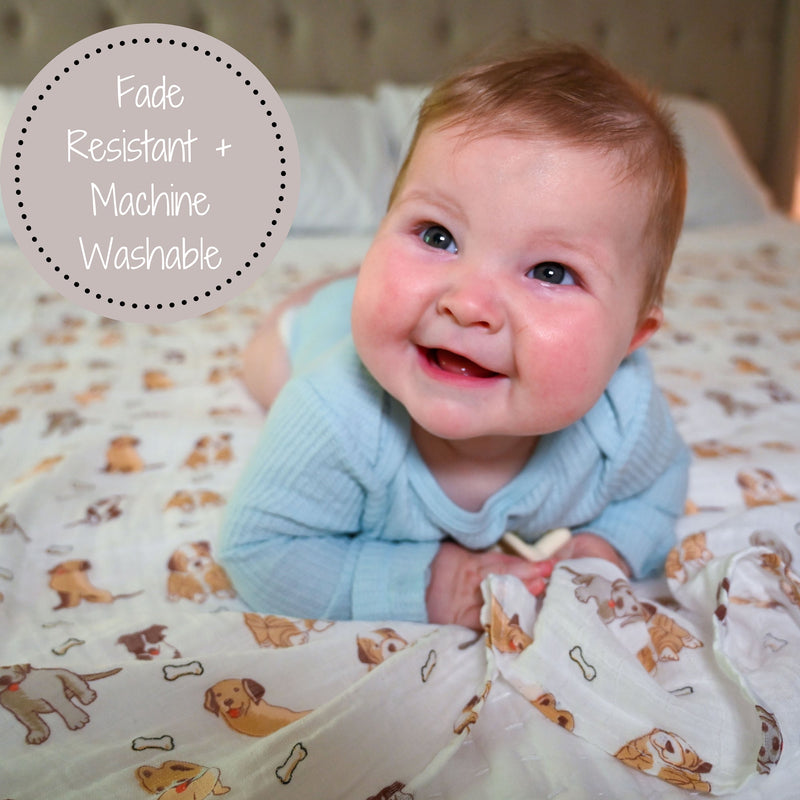 Woof Woof Baby Muslin Swaddle Blanket