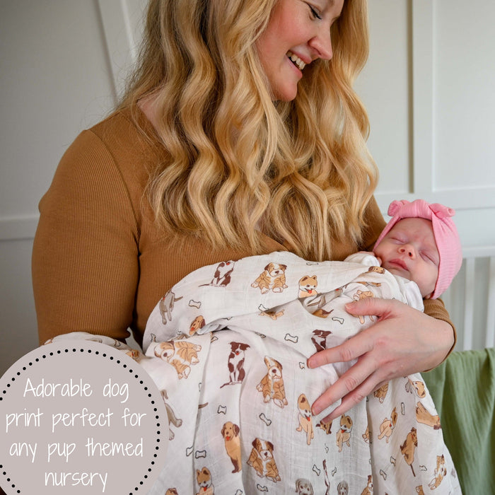 Woof Woof Baby Muslin Swaddle Blanket