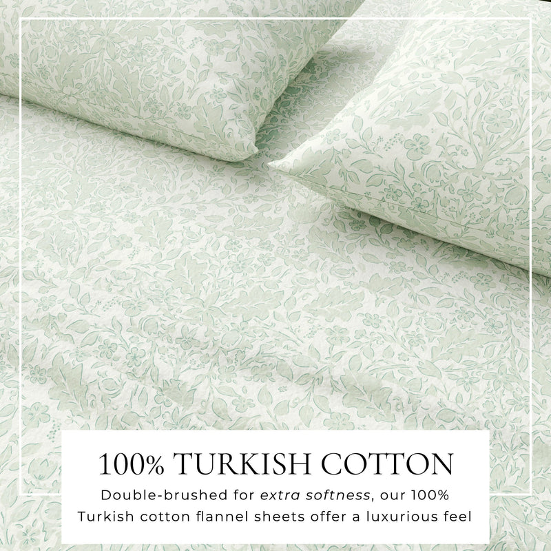 Turkish Cotton Flannel Sheet Set - Winter Floral Collection