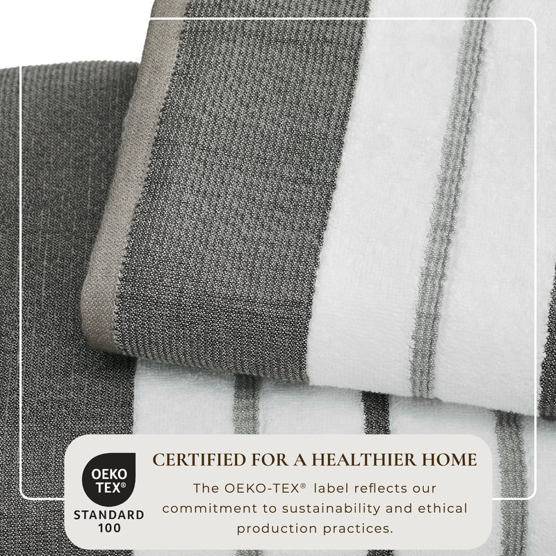 Decorative Cotton Stripe Bath Towel Set - Noelle Collection