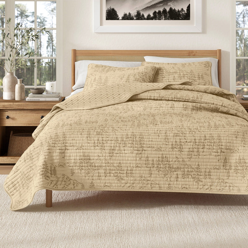 3 Piece Lodge Printed Quilt - Moonlight Ridge