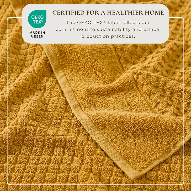 Cotton Diamond Waffle Weave Bath Towel Set - Grayson Collection