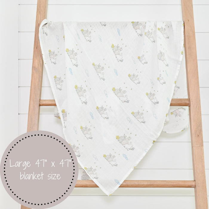 Bunny Loves You Baby Muslin Swaddle Blanket