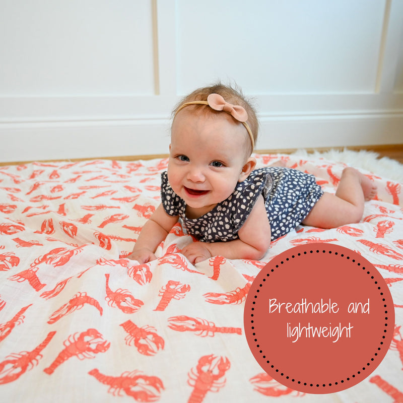 Lobster Roll Baby Muslin Swaddle Blanket