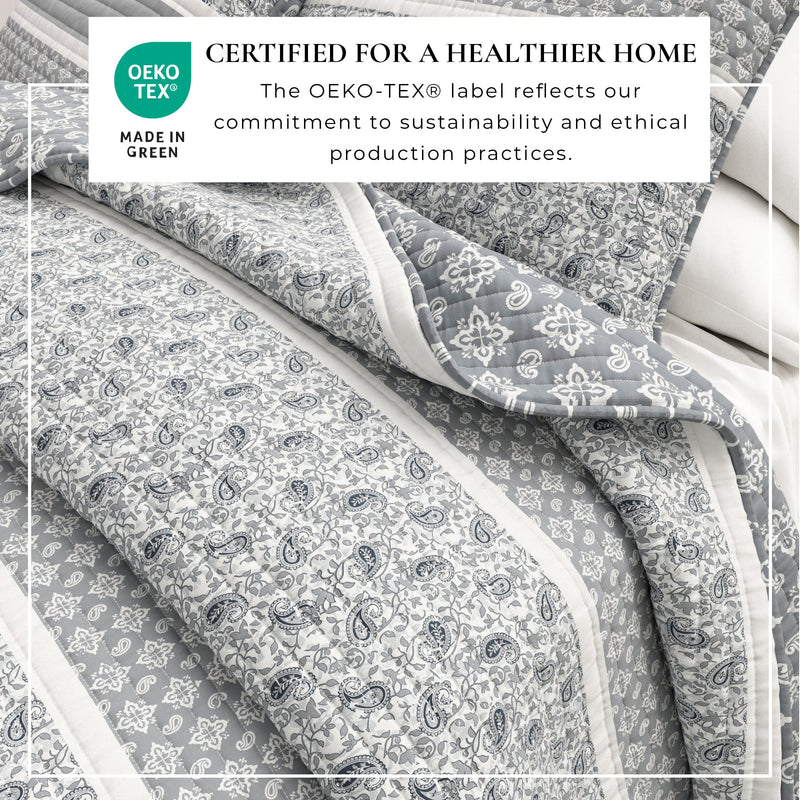 3-Piece Stripe Quilt - Kadi Collection