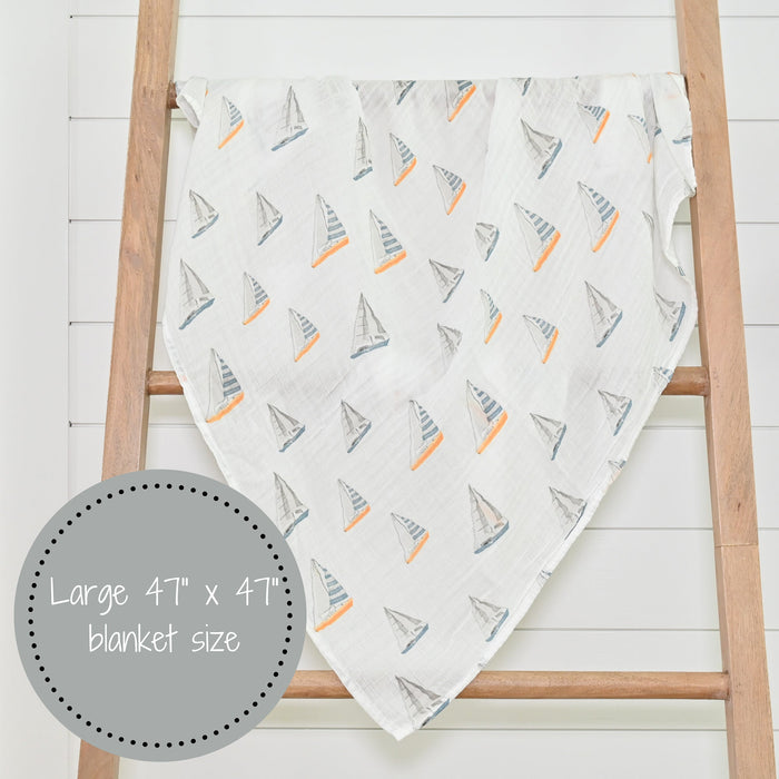Sailing Away Baby Muslin Swaddle Blanket