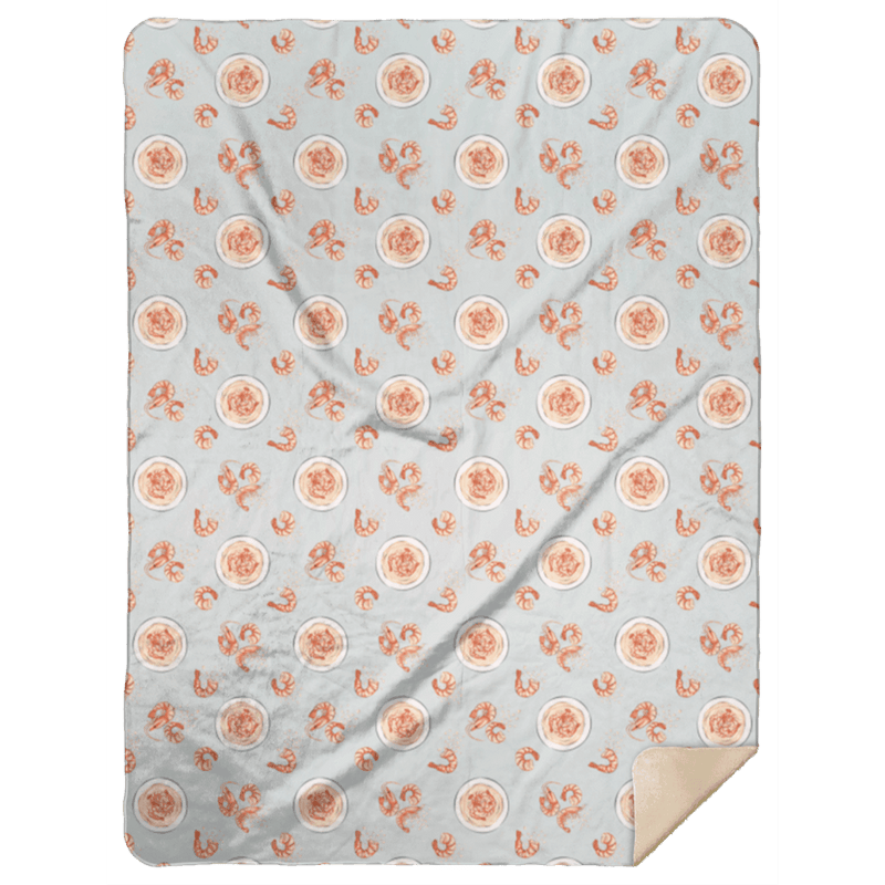 Shrimp & Grits Plush Throw Blanket 60x80