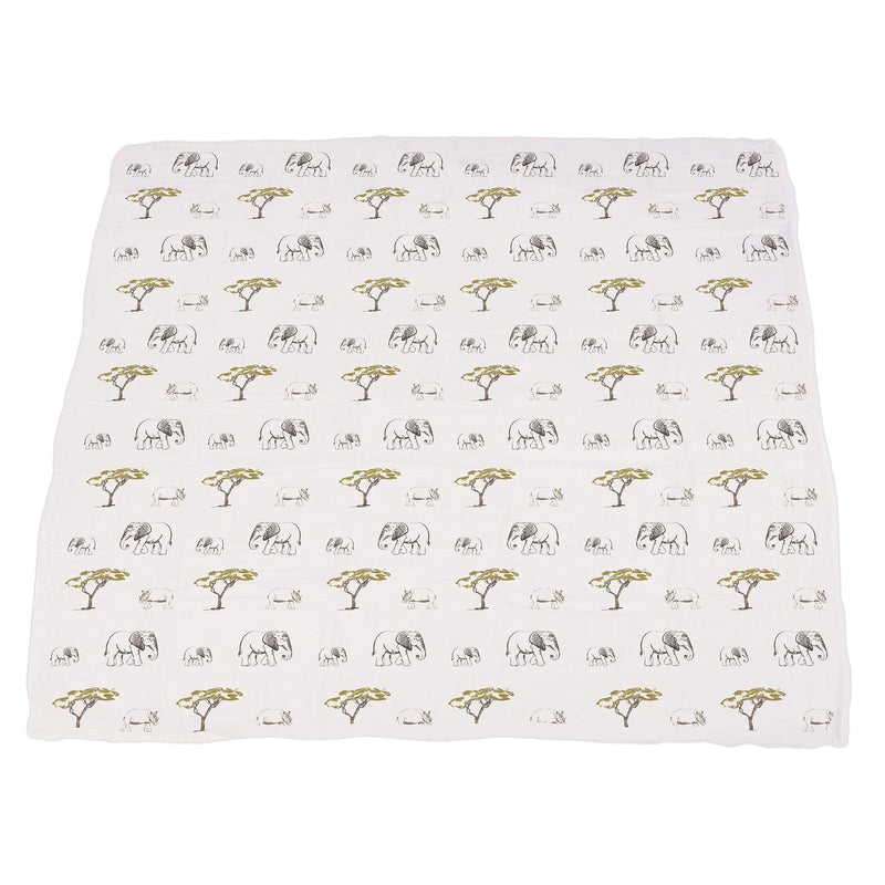 Hear Me Roar Lion and Rhinos and Elephants Bamboo Newcastle Blanket