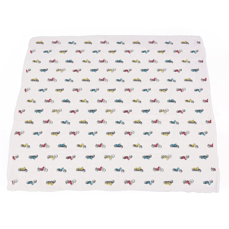 Vintage Muscle Cars and Motorcycles Bamboo Muslin Newcastle Blanket