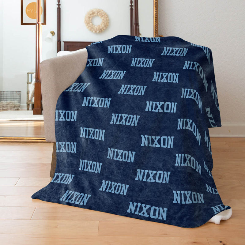 Sport Font Repeating Name - Personalized Blanket