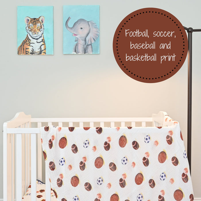 Go Sports! Baby Muslin Swaddle Blanket