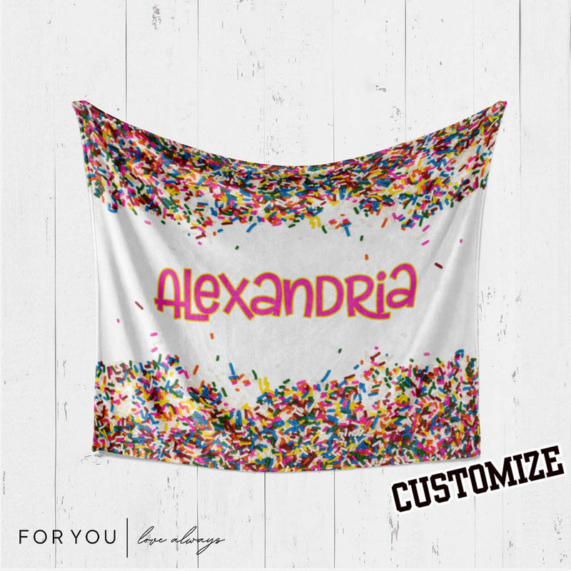 Sprinkles with Name - Personalized Blanket