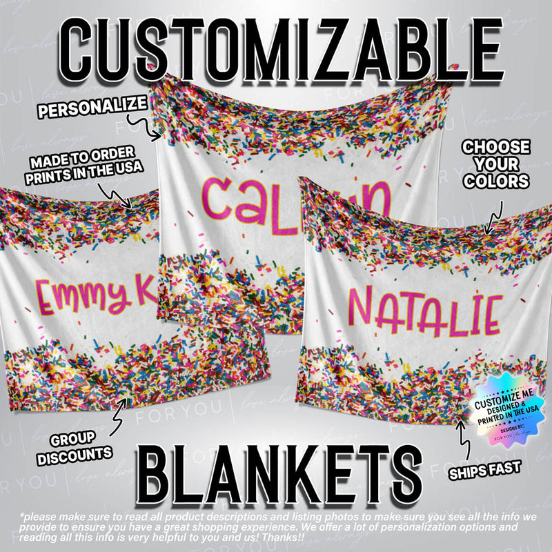 Sprinkles with Name - Personalized Blanket