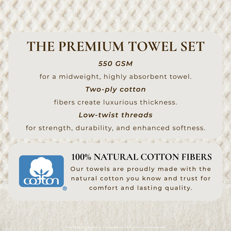 Cotton Diamond Waffle Weave Bath Towel Set - Grayson Collection