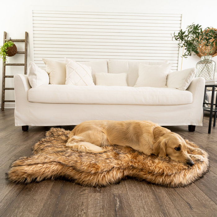 PupRug by Paw.com® Faux Fur Orthopedic Dog Bed - Curve Sable Tan