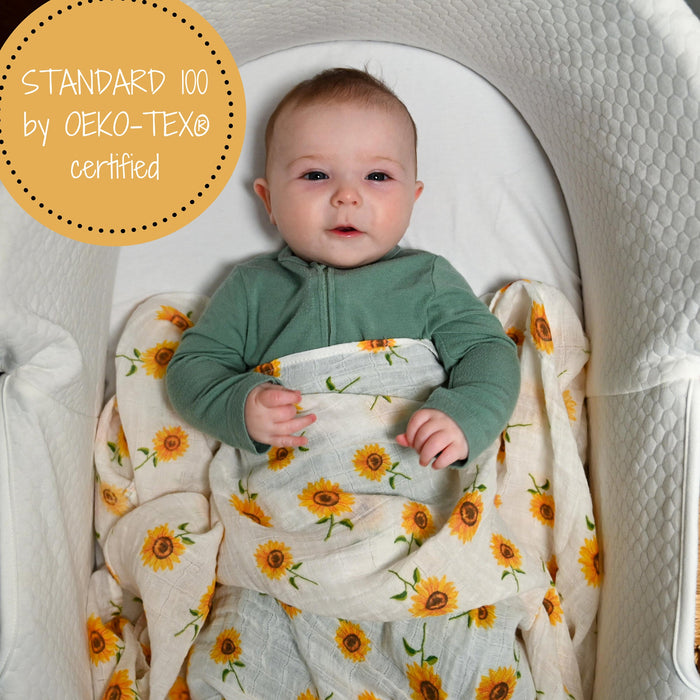 Sunflower Fields Baby Muslin Swaddle Blanket
