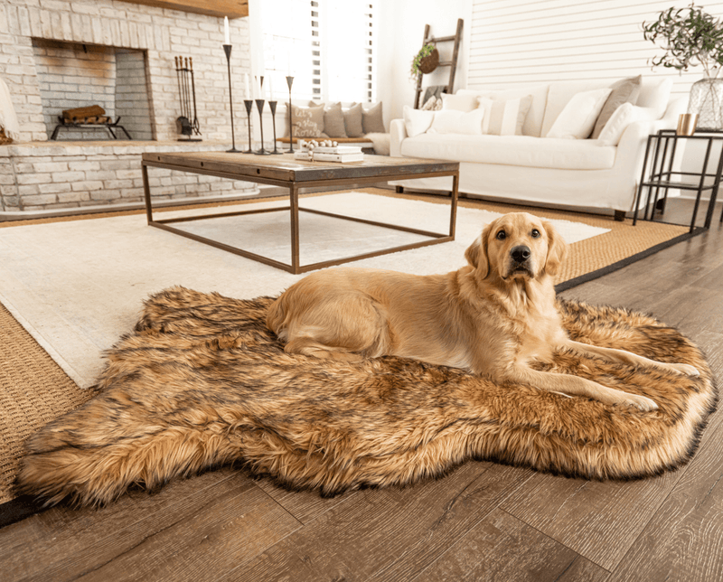 PupRug by Paw.com® Faux Fur Orthopedic Dog Bed - Curve Sable Tan