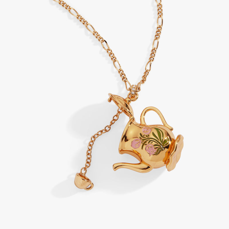Tea Party Kettle Locket Pendant Necklace