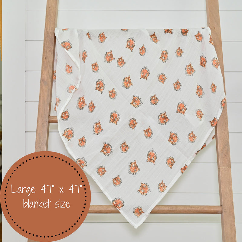 Tiger Baby Muslin Swaddle Blanket