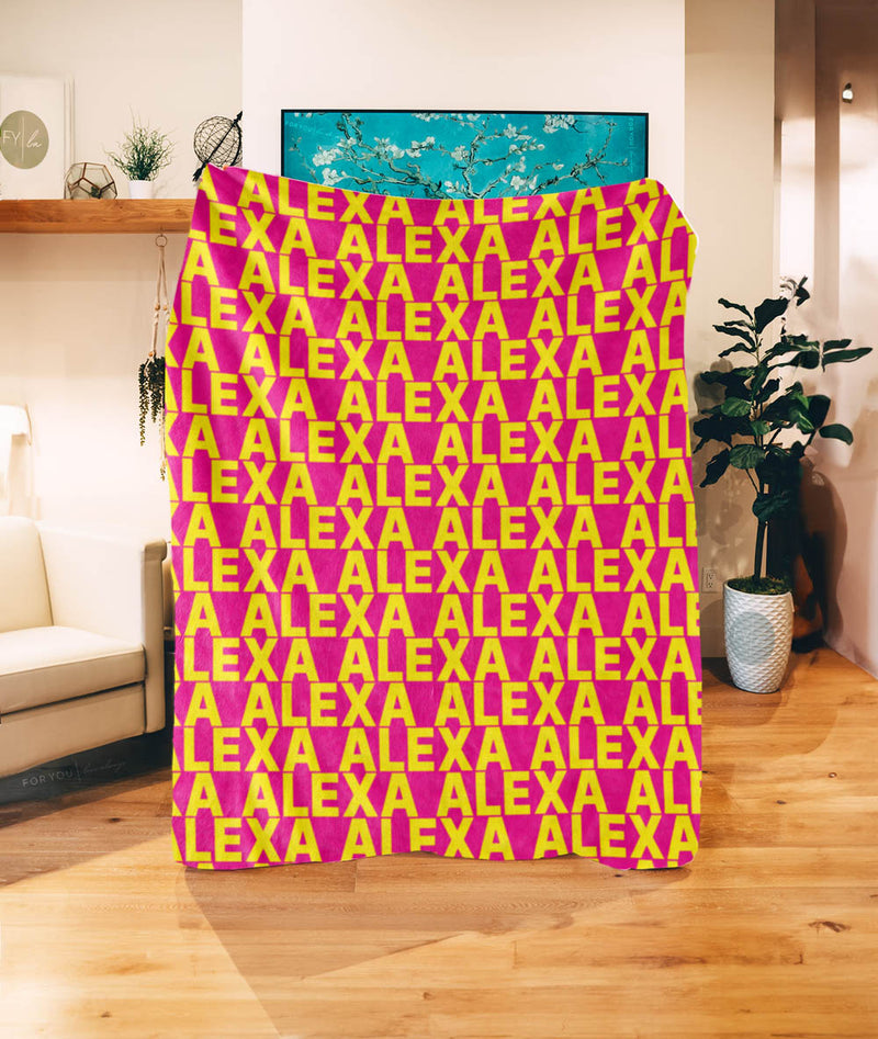 Close Block Repeating Name - Personalized Blanket