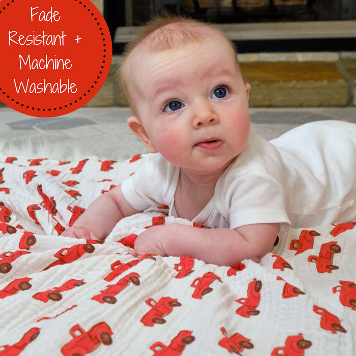 Truck Baby Muslin Swaddle Blanket