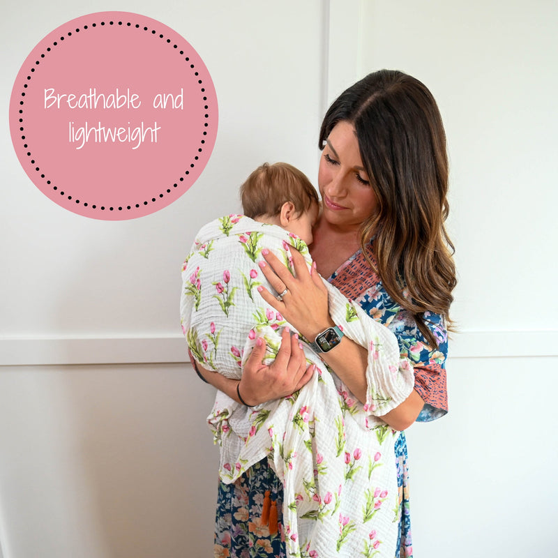 Tulip Garden Baby Muslin Swaddle Blanket