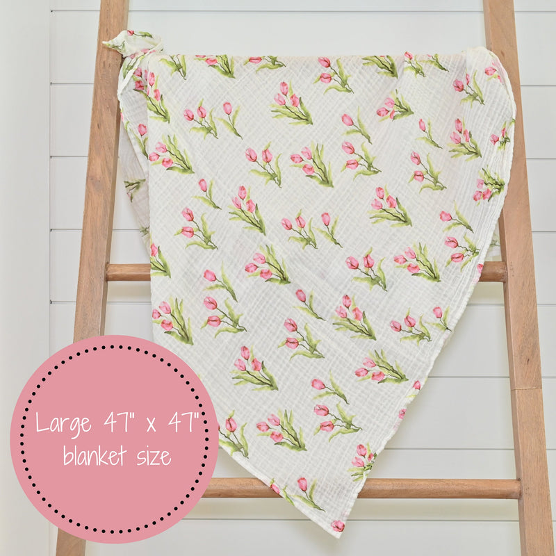 Tulip Garden Baby Muslin Swaddle Blanket