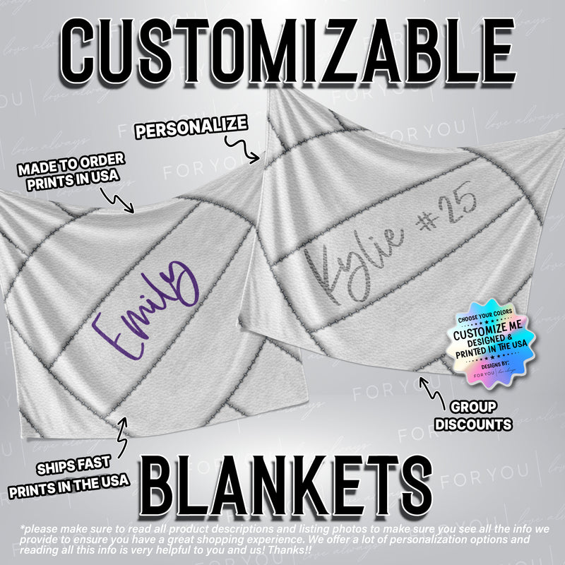 Volleyball with Name - Personalized Blanket