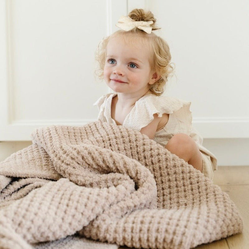 WAFFLE KNIT RECEIVING BLANKETS
