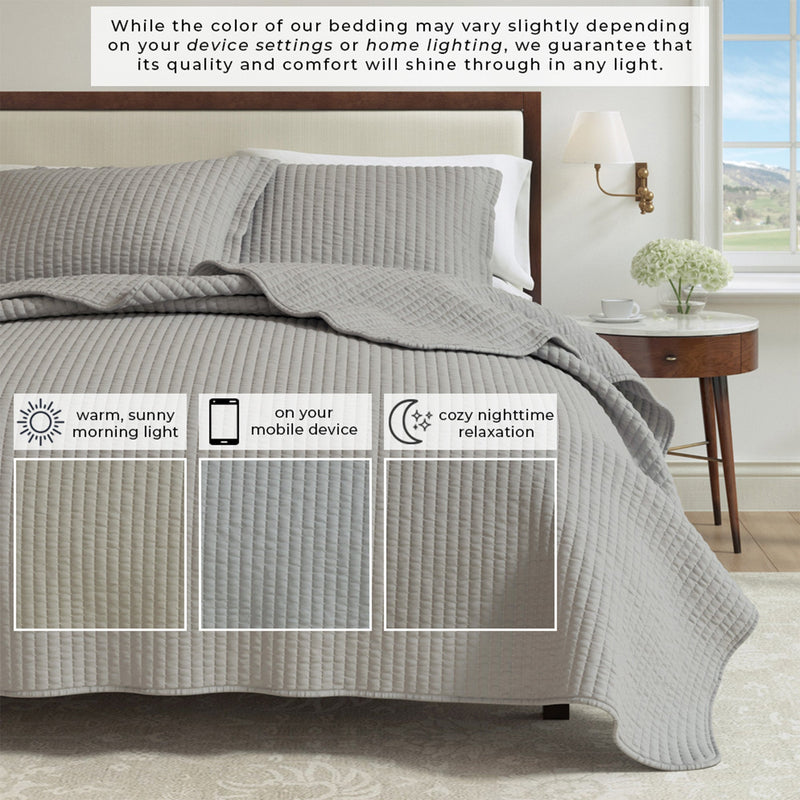 3-Piece Solid Quilt - Alicia Collection