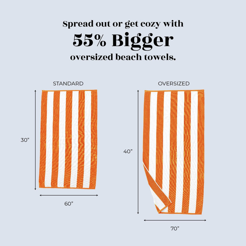 Cotton Velour Cabana Stripe Beach Towel - Novia Collection