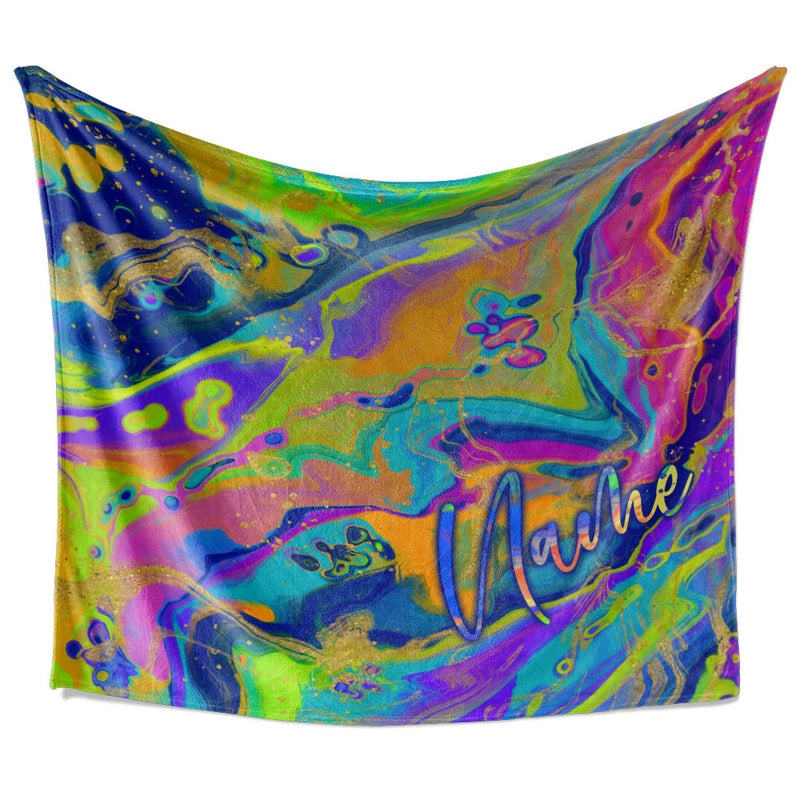 Rainbow Marble with Name - Blanket