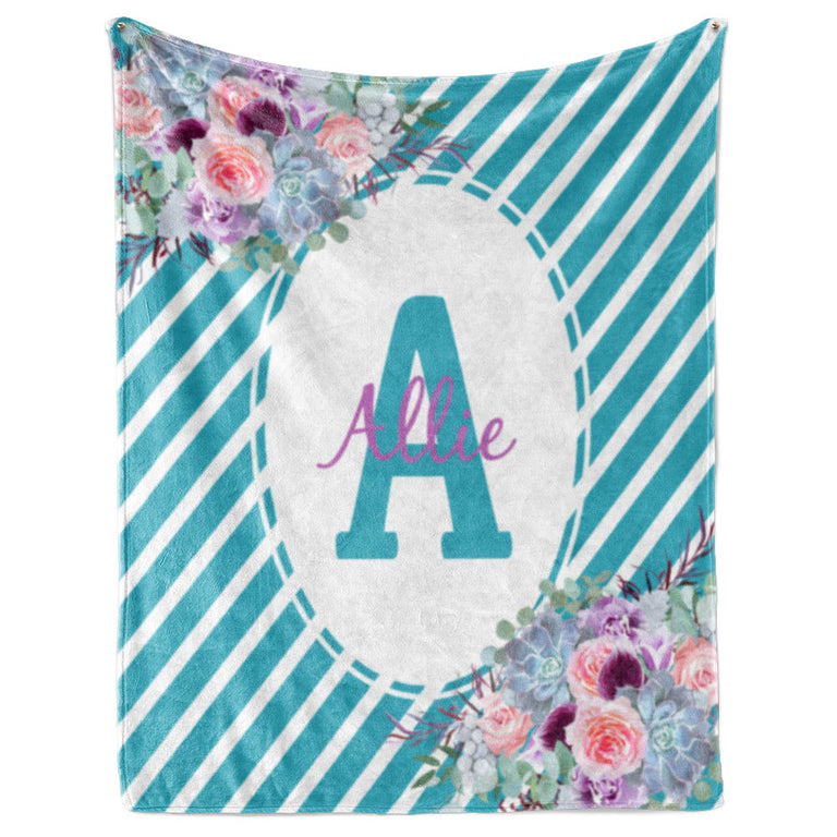succulent monogram Succulent Flowers with Oval Frame Monogram and Name